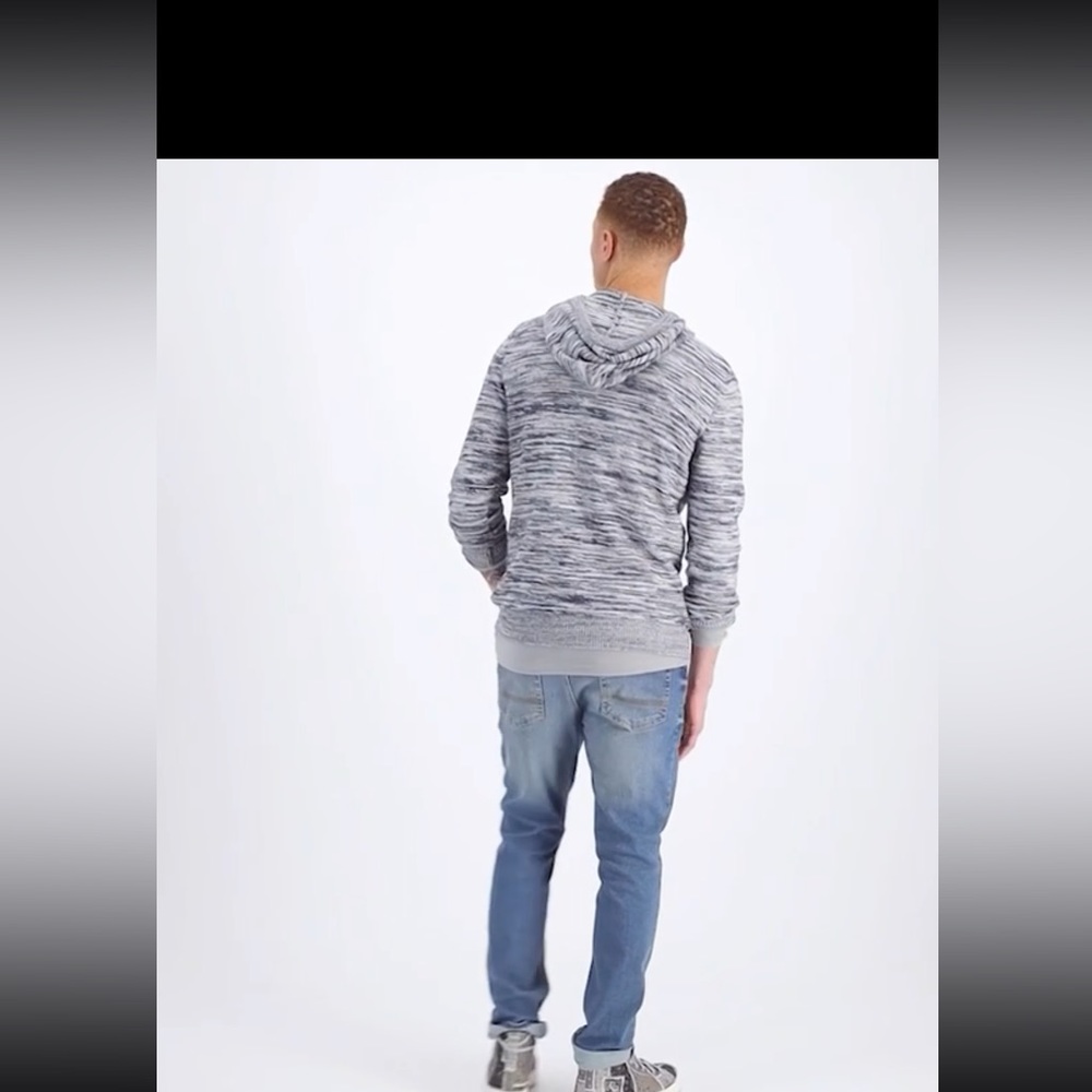 SUN + STONE Men's Solid Marled Hooded Sweater